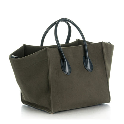 Celine Cotton Canvas Medium Phantom Luggage Olive 2 of 14