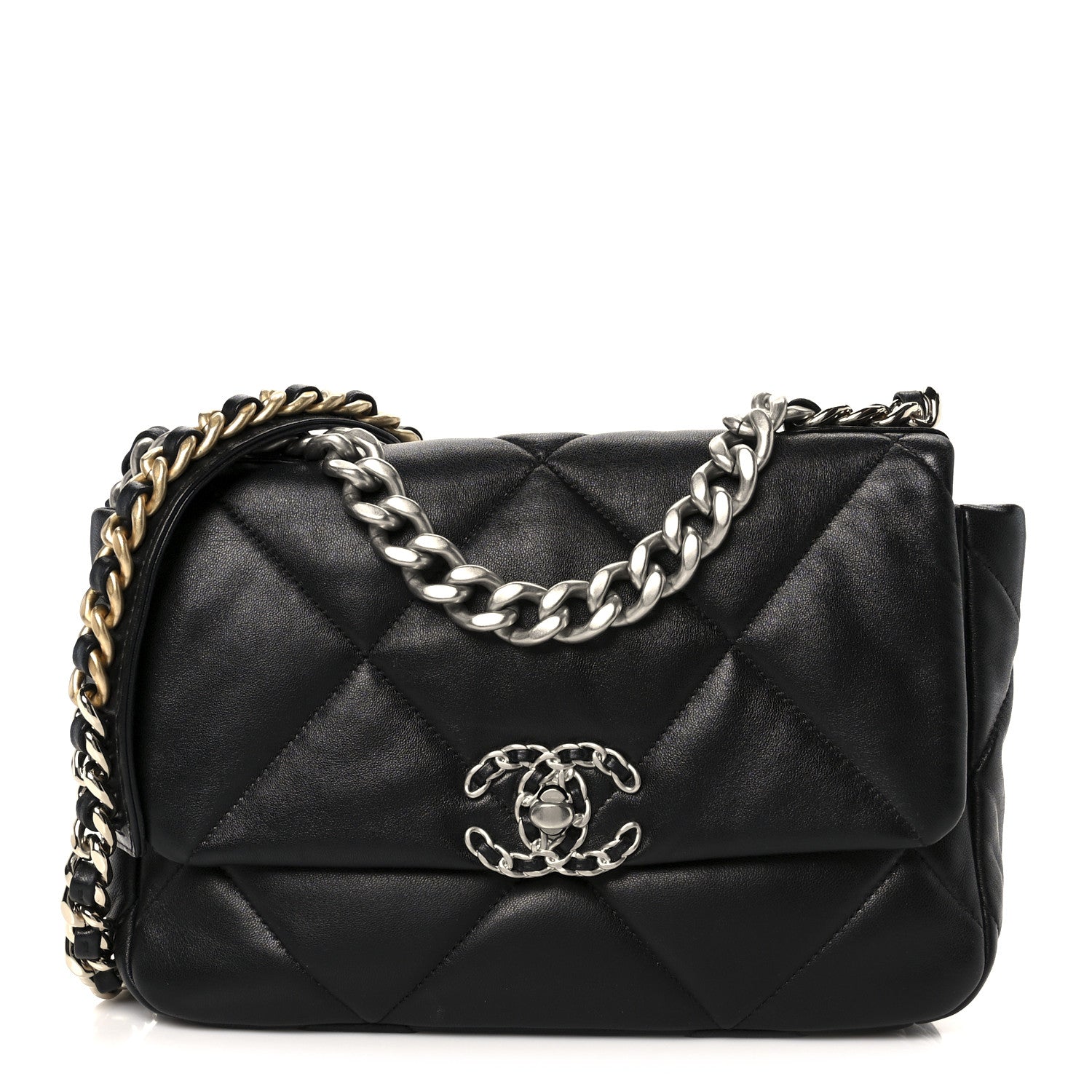 Chanel Lambskin Quilted Medium Chanel 19 Flap Black 1 of 10