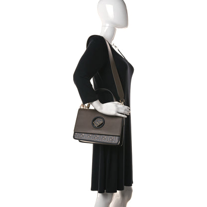 Fendi Vitello Century F is Fendi Bi-Color FF 1974 Embossed Kan I Shoulder Bag Maya Black 2 of 14
