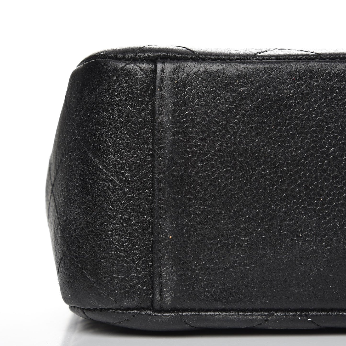 Caviar Quilted Medium Flap Shoulder Bag Black