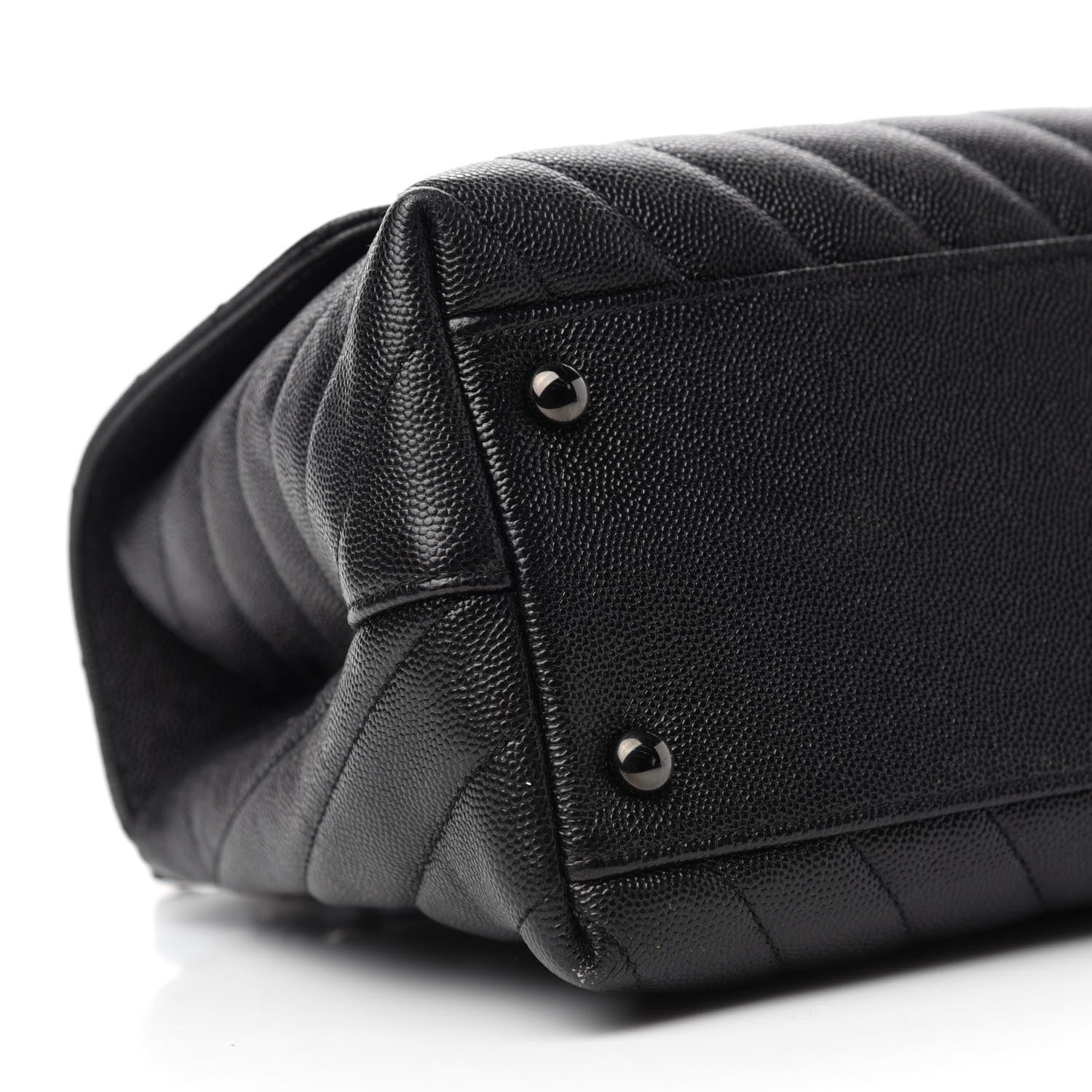 Chanel Caviar Chevron Quilted Small Coco Handle Flap So Black 6 of 10