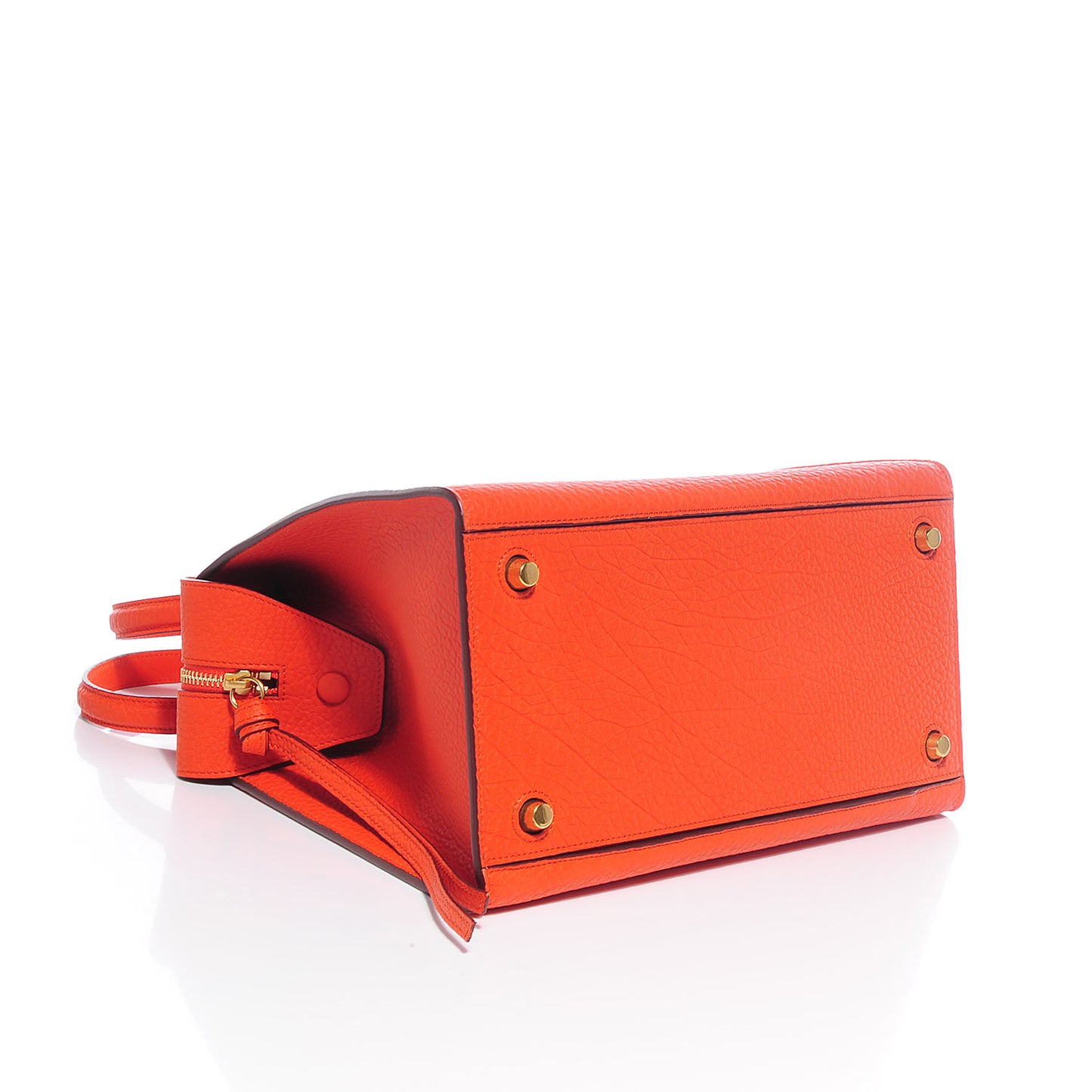 Bullhide Calfskin Small Ring Handbag Burnt Orange