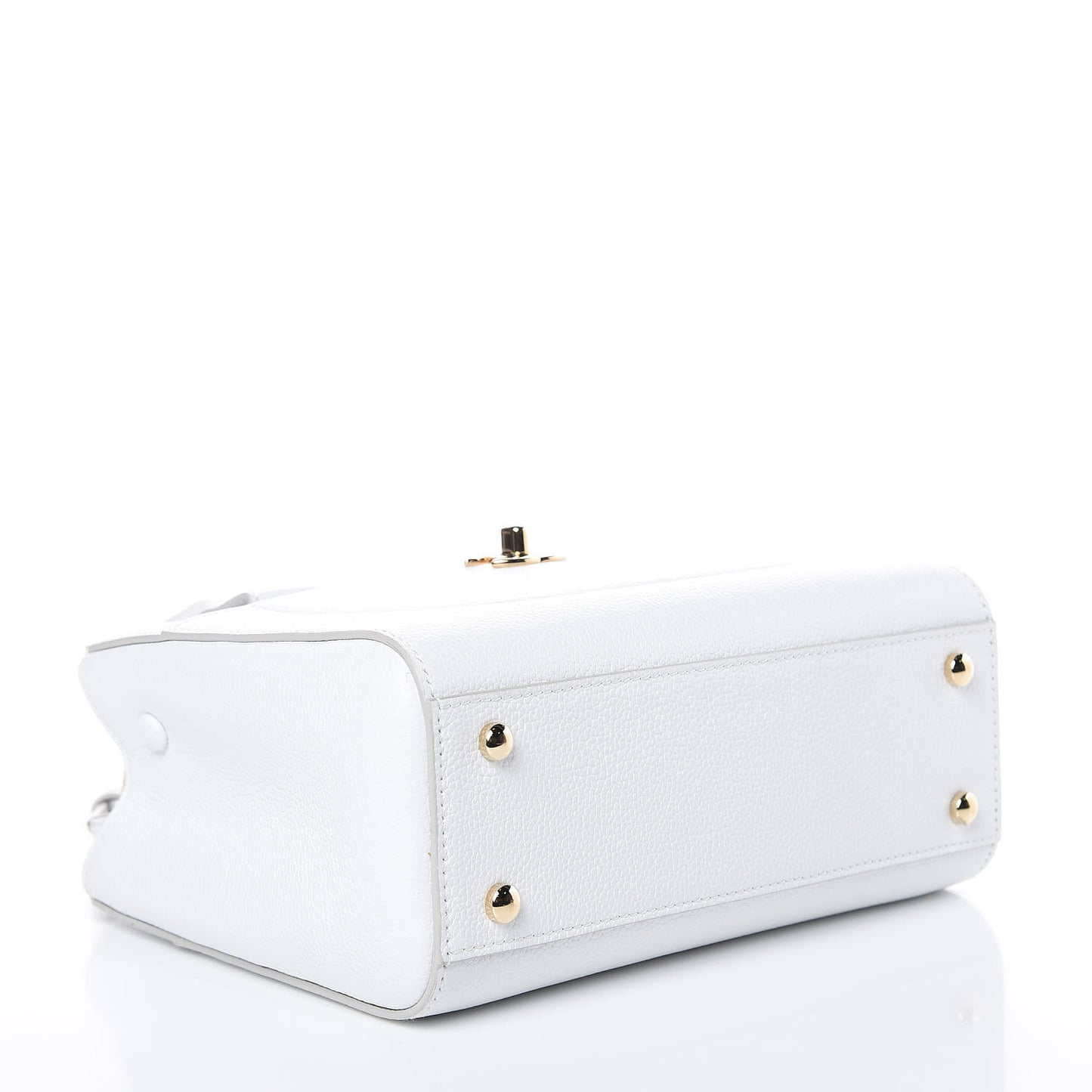 Grained Calfskin Mini Neo Executive Shopper Tote White
