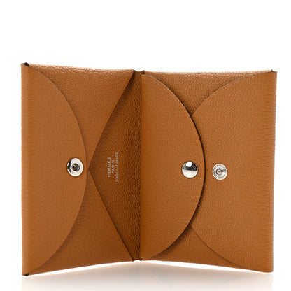 Hermes Chevre Mysore Calvi Duo Card Case Caramel 5 of 8