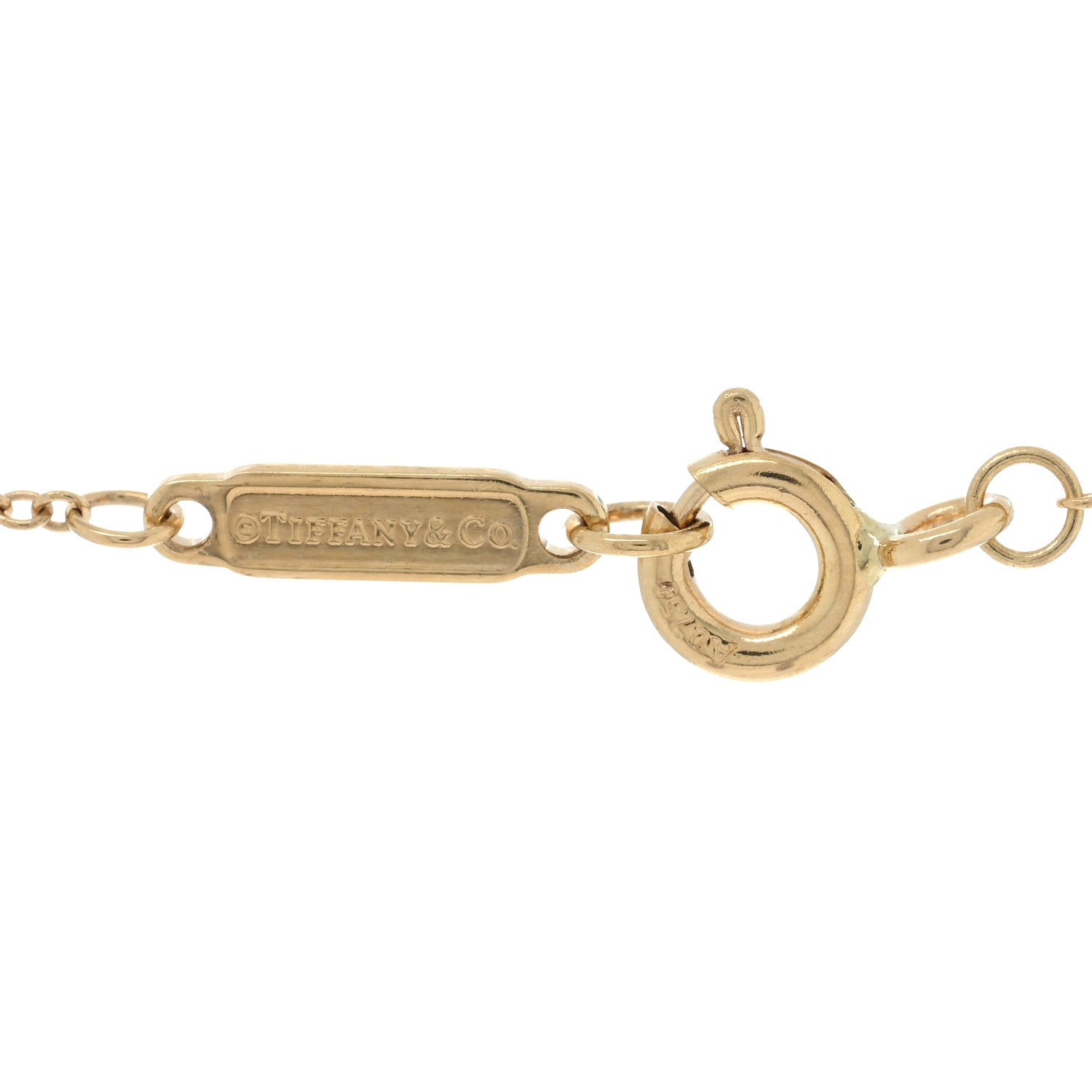 Tiffany 18K Yellow Gold T Circle Pendant Necklace 4 of 5
