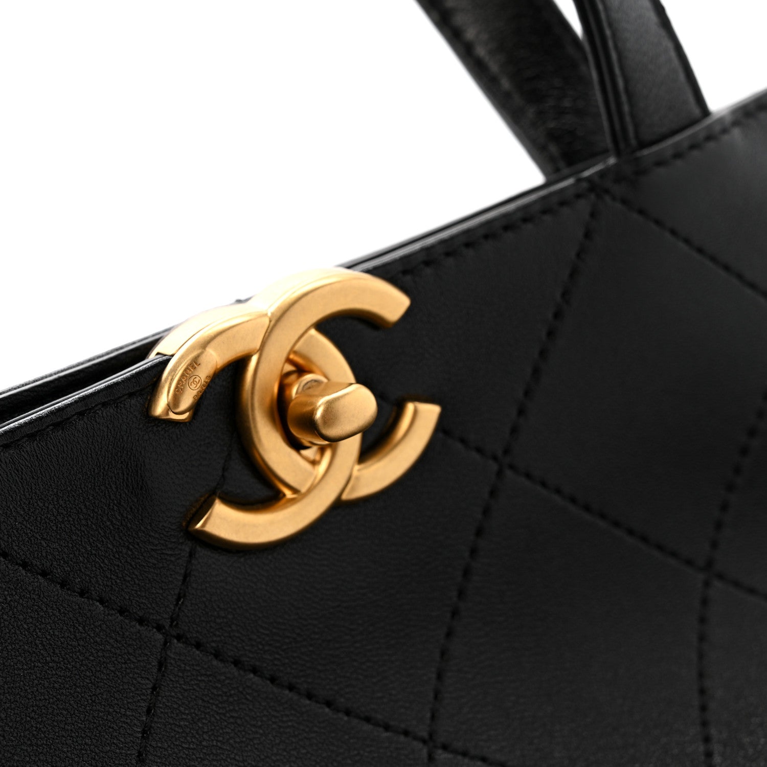 Chanel Shiny Lambskin Quilted Chain Around Shopping Tote Black 11 of 12