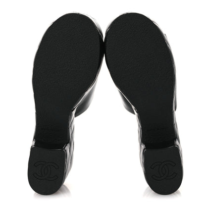 Chanel Lambskin Quilted CC Platform Mules 39 Black 7 of 11