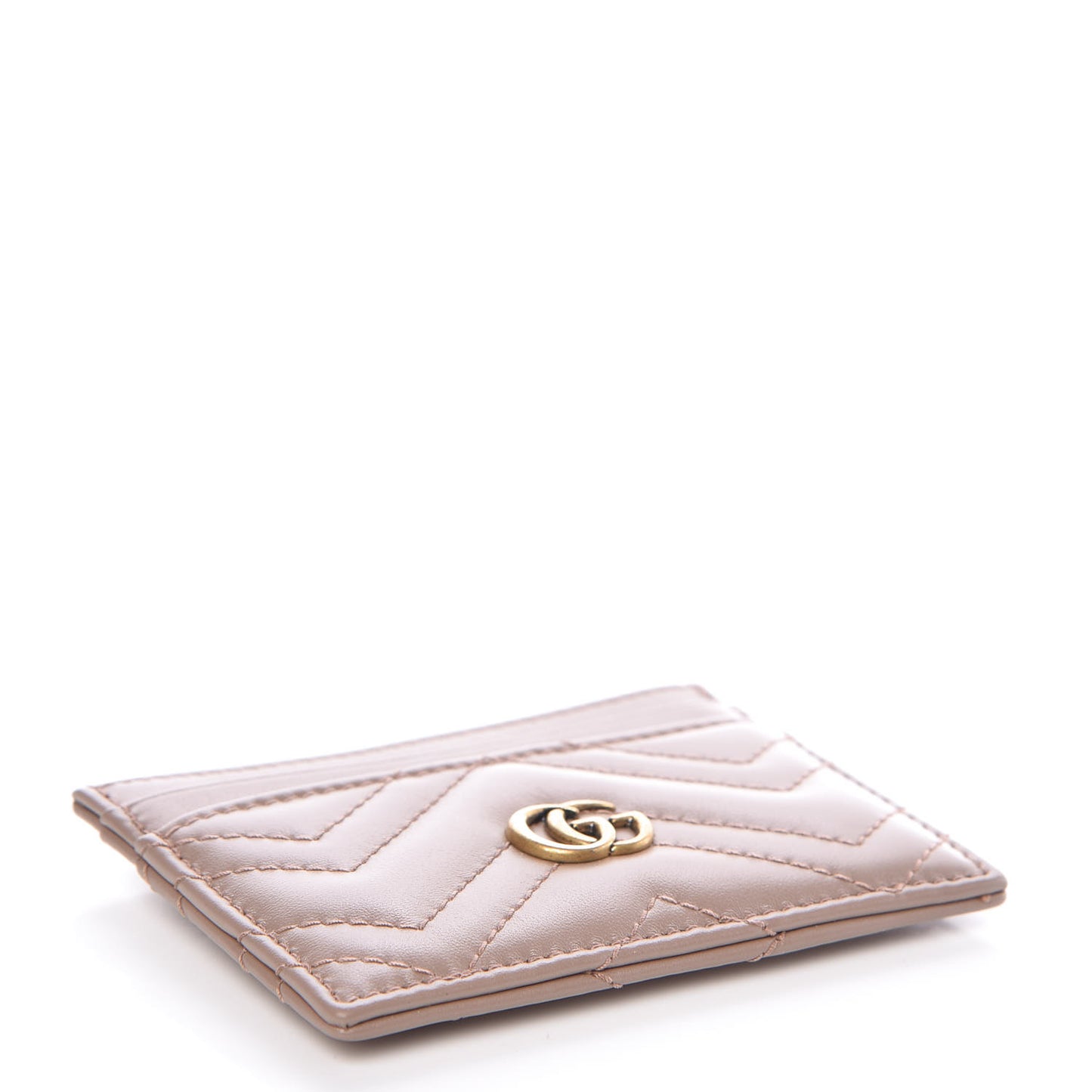 Calfskin Matelasse GG Marmont Card Holder Porcelain Rose