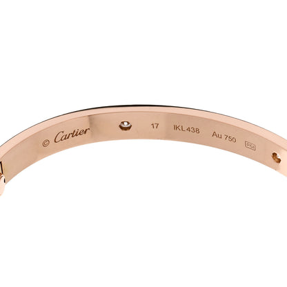 Cartier 18K Pink Gold 4 Diamond LOVE Bracelet 17 6 of 9