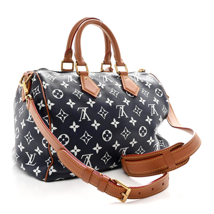 Louis Vuitton Calfskin Monogram Speedy P9 Bandouliere 30 Indigo 4 of 12