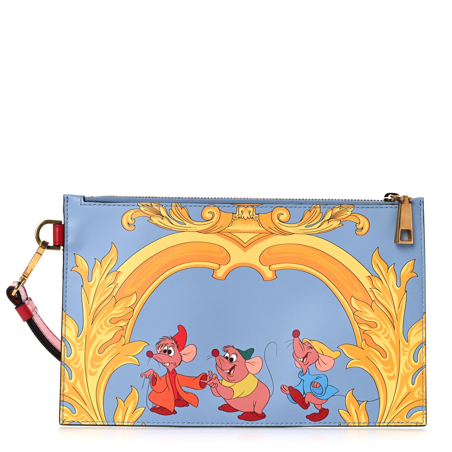 Versace X DISNEY Nappa Cinderella Print Zip Pouch Blue Multicolor 1 of 12