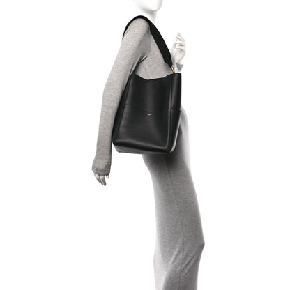 Celine Soft Grained Calfskin Sangle Bucket Bag Black 2 of 9