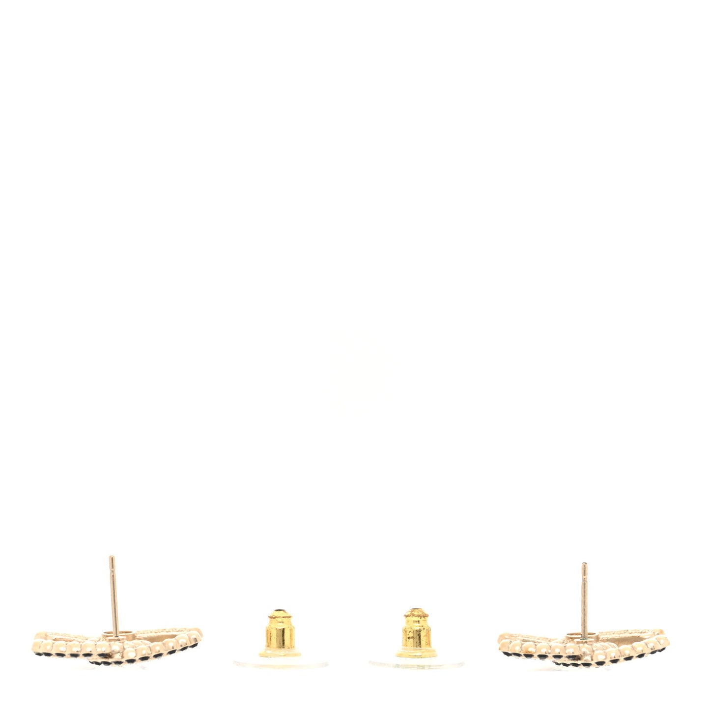 Crystal CC Earrings Black Gold