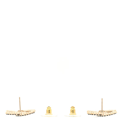 Chanel Crystal CC Earrings Black Gold 3 of 5