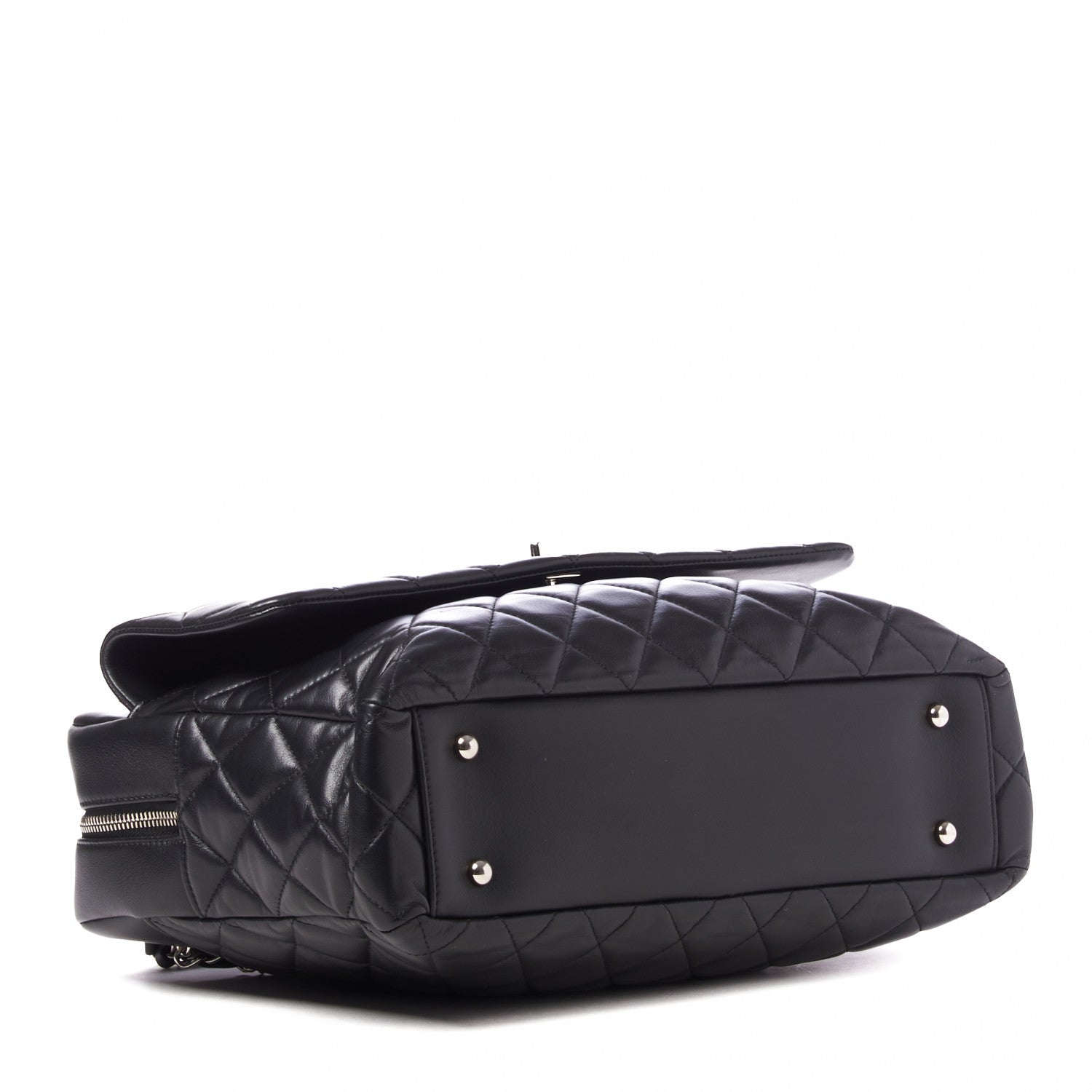 Chanel Lambskin Quilted Bowler Flap Shoulder Bag Black 3 of 9