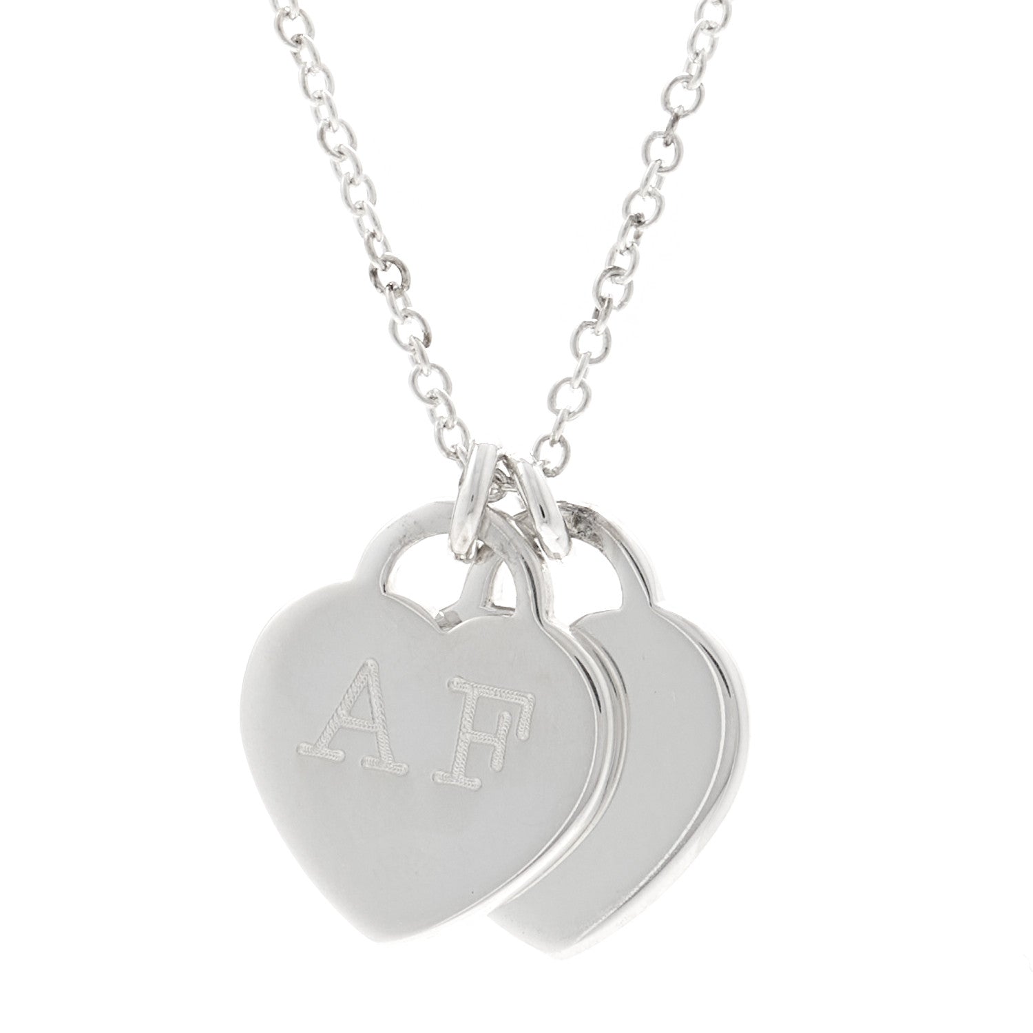 Tiffany Sterling Silver Enamel Return to Tiffany Double Heart Tag Pendant Necklace Pink 4 of 5