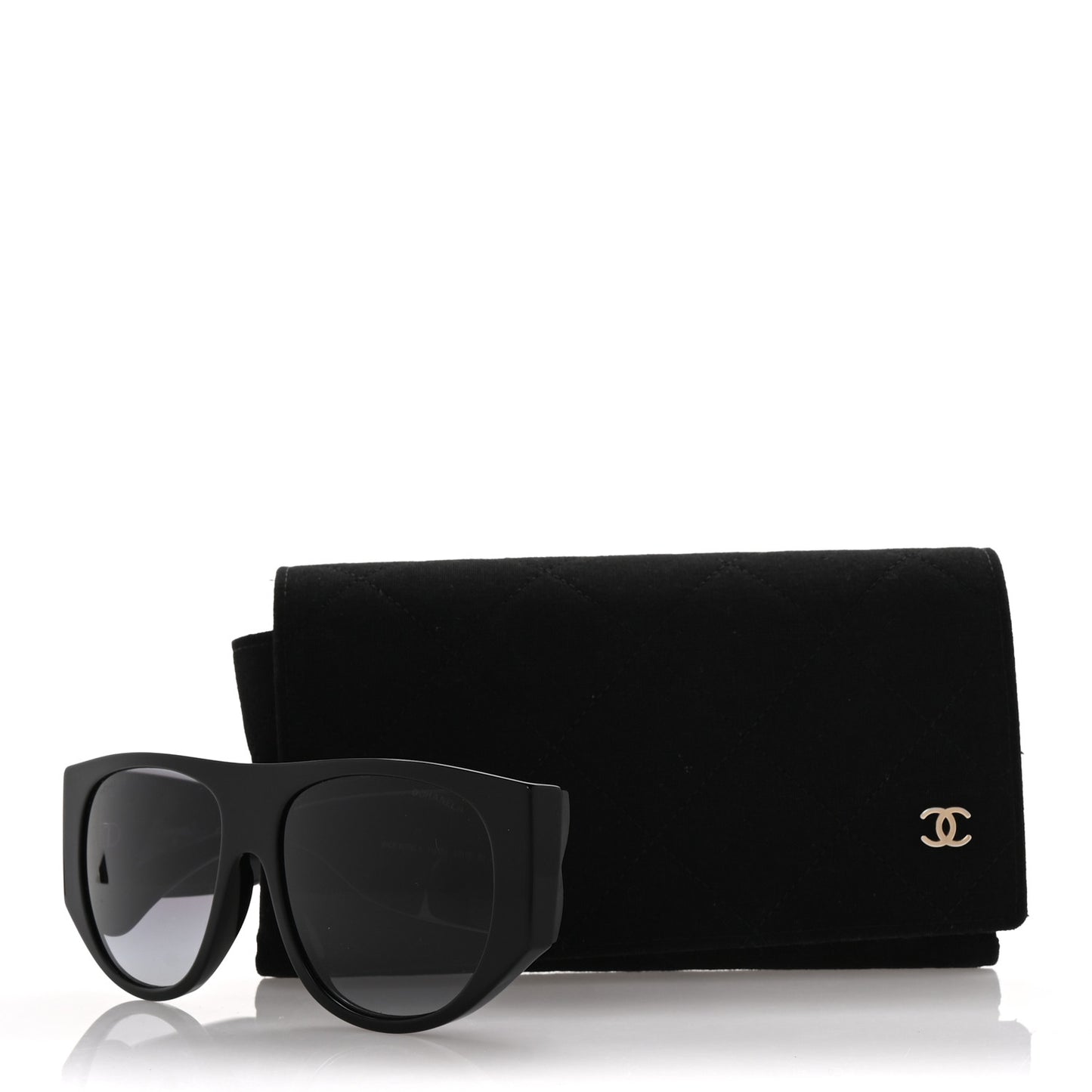 Acetate Quilted CC Pilot Sunglasses 71465A Black