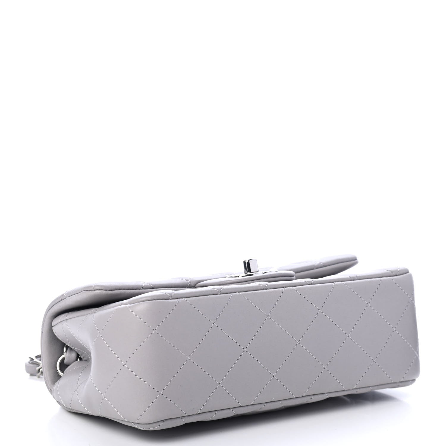 Chanel Lambskin Quilted Mini Rectangular Flap Grey 3 of 4