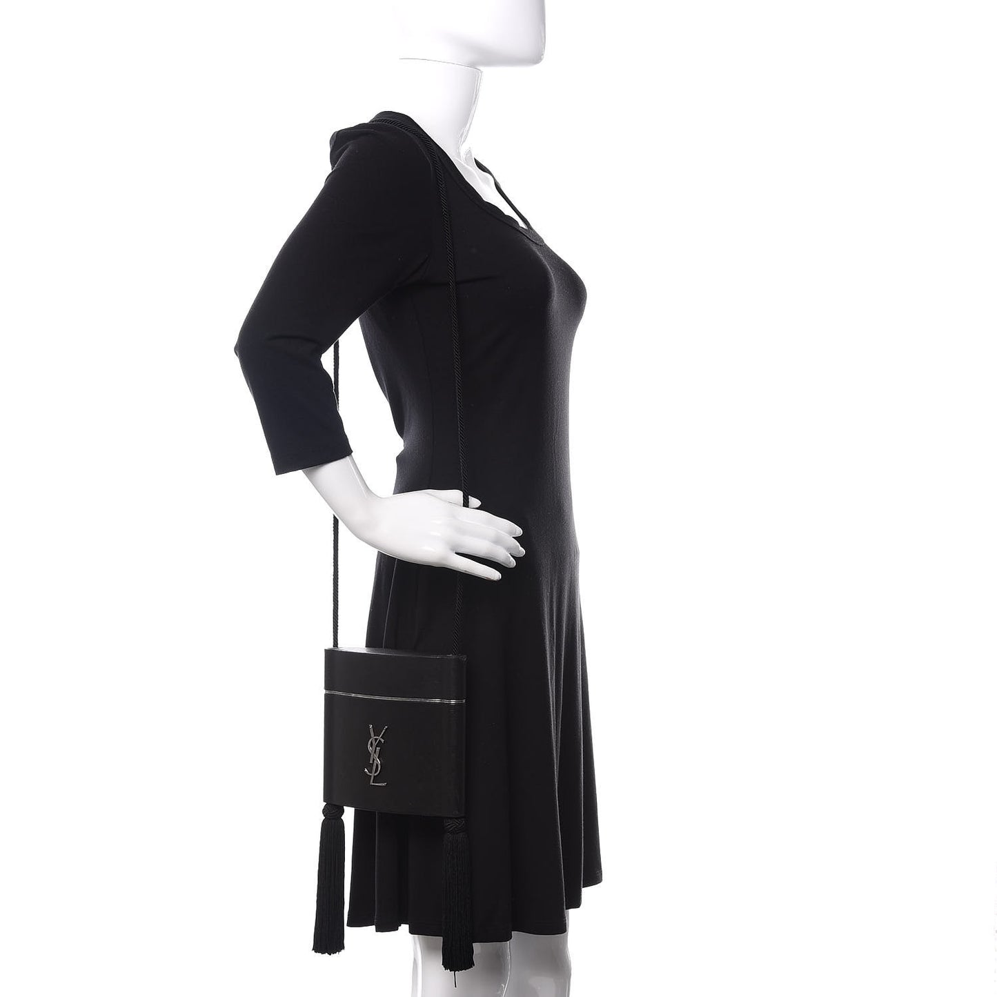 Lambskin Monogram Opyum Tassel Bag Black