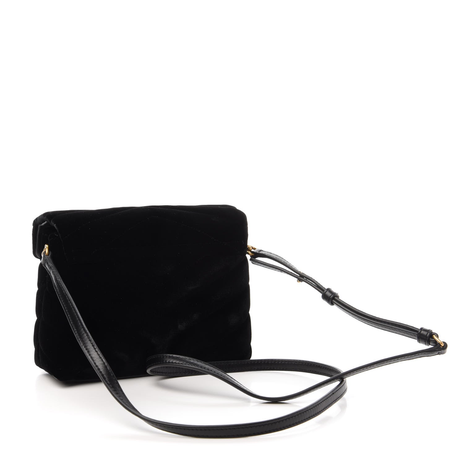 Saint Laurent Velvet Y Quilted Monogram Toy Loulou Chain Satchel French Black 3 of 13