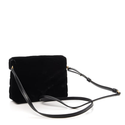 Saint Laurent Velvet Y Quilted Monogram Toy Loulou Chain Satchel French Black 3 of 13