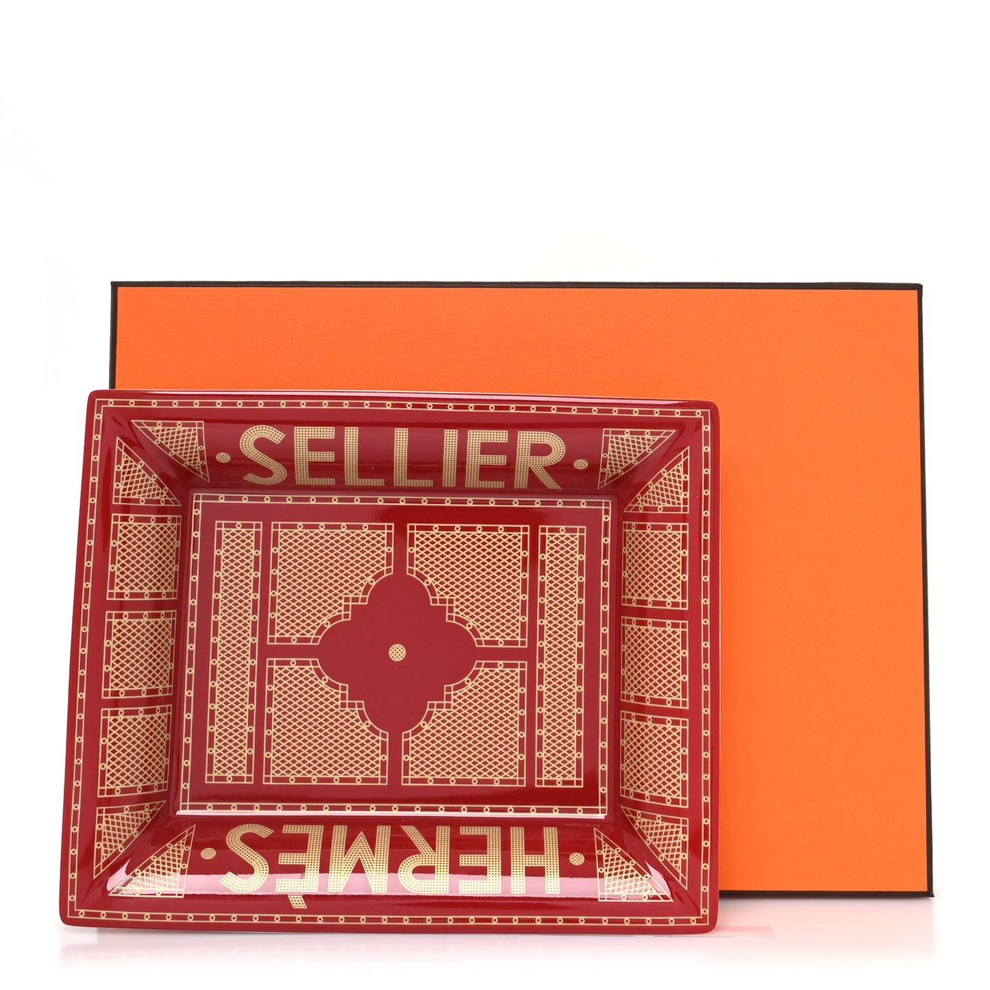 Porcelain Sellier Change Tray Rouge Or