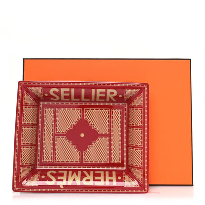 Hermes Porcelain Sellier Change Tray Rouge Or 7 of 7