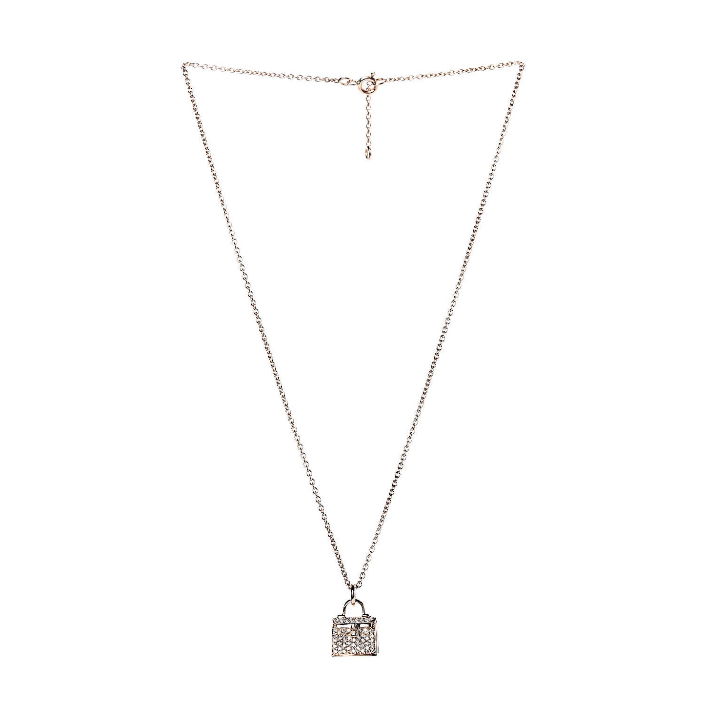 18K Rose Gold Diamond Kelly Amulette Pendant Necklace