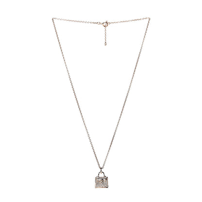Hermes 18K Rose Gold Diamond Kelly Amulette Pendant Necklace 3 of 7