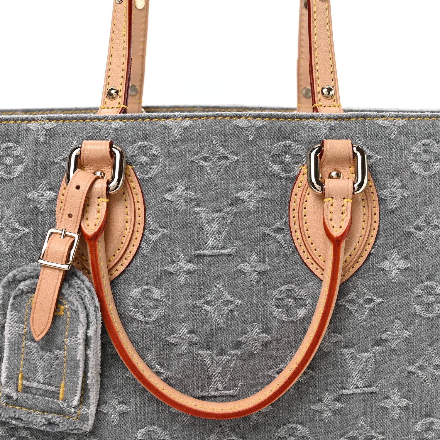 Louis Vuitton Monogram Denim Onthego MM Washed Grey 7 of 10