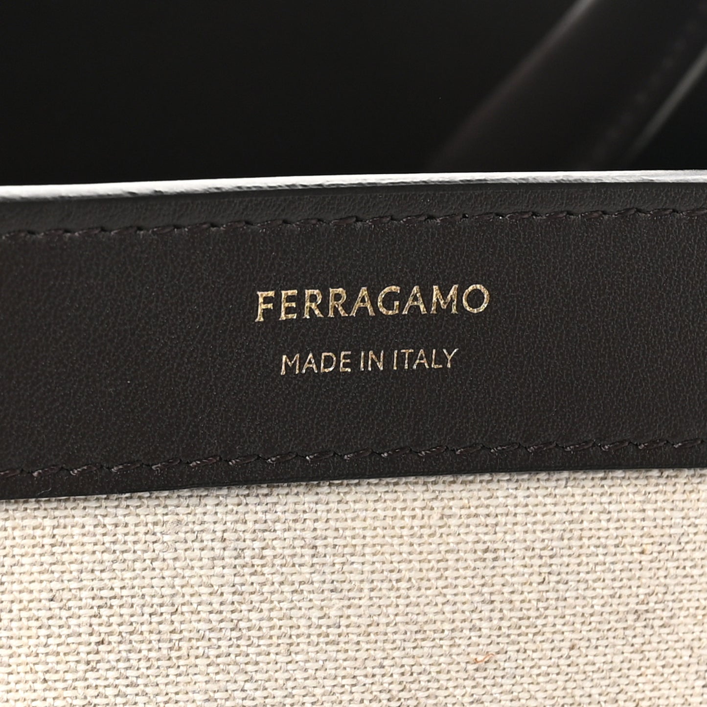 Calfskin Canvas Small Hug Bag Natural Testa Di Moro
