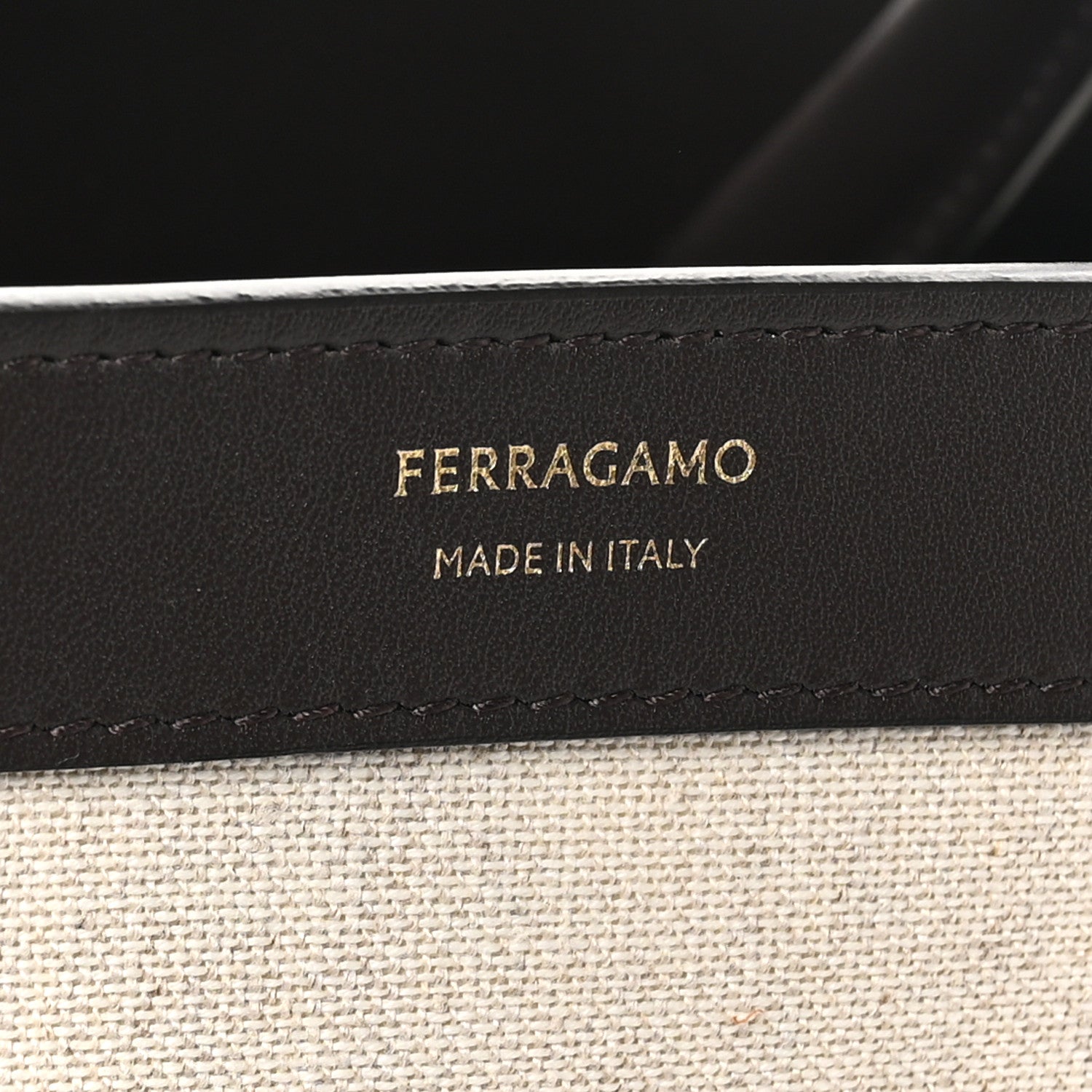Salvatore Ferragamo Calfskin Canvas Small Hug Bag Natural Testa Di Moro 6 of 9