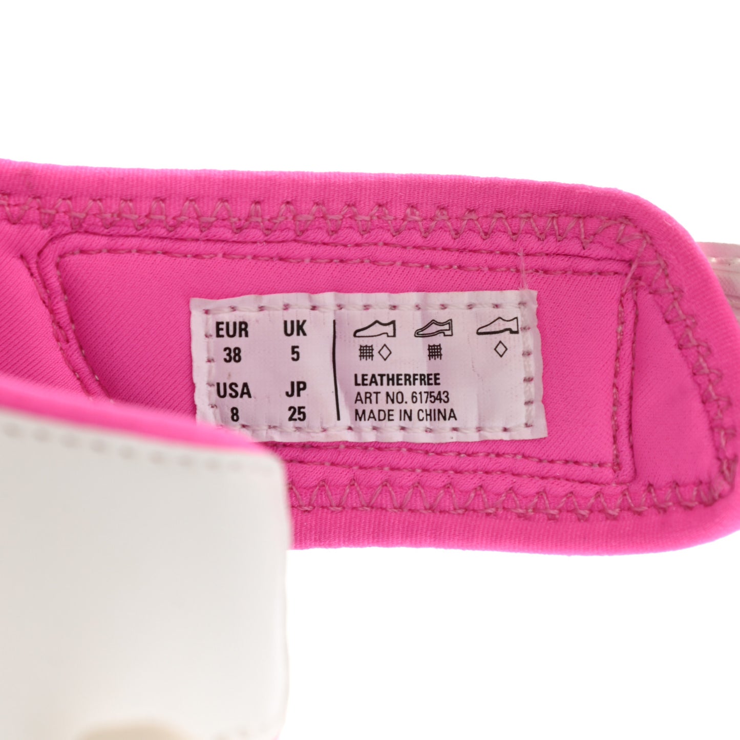 Rubber Neoprene Bi-Color Womens Track Sandals 38 White Fluo Pink