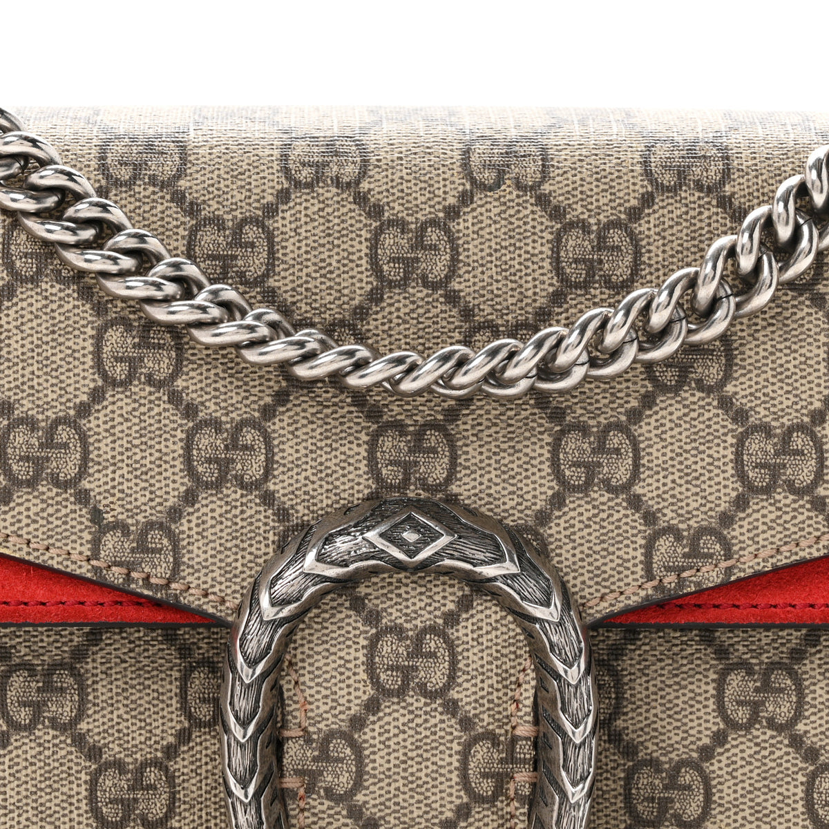 GG Supreme Monogram Small Dionysus Shoulder Bag Red