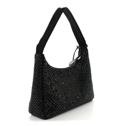 Prada Satin Crystal Mini Re-Edition 2000 Bag Black 3 of 11