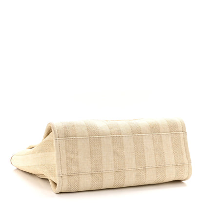 Chanel Mixed Fibers Calfskin Striped Small Deauville Tote Beige 4 of 10