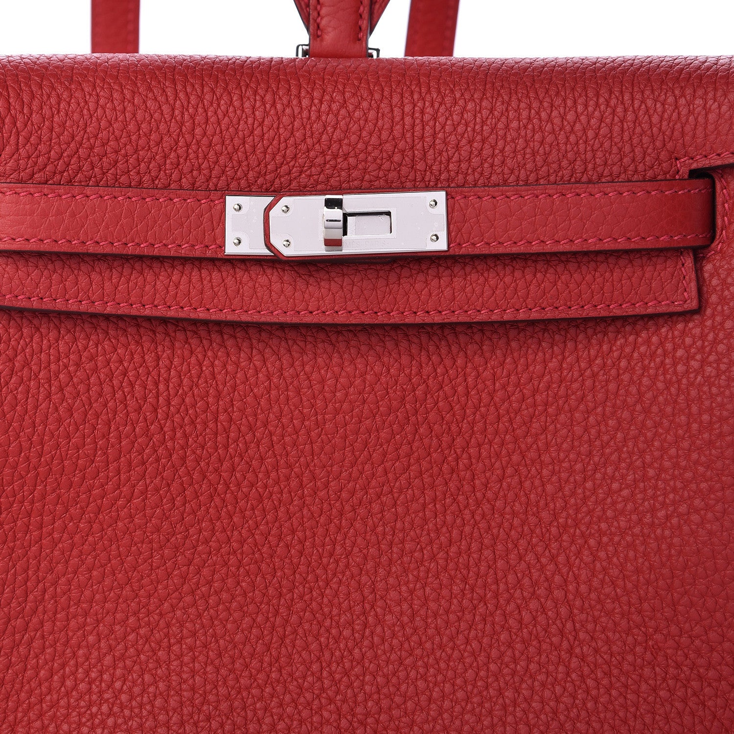 Hermes Taurillon Clemence Kelly Ado Backpack Rouge Casaque 8 of 10