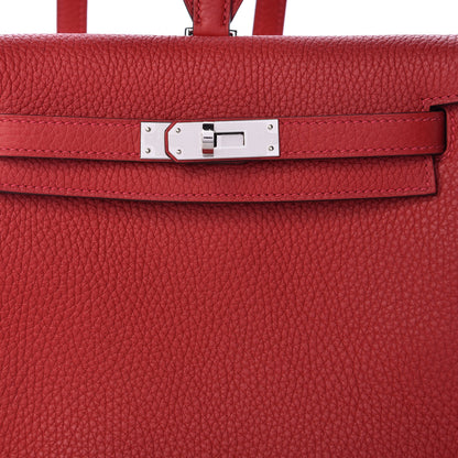 Hermes Taurillon Clemence Kelly Ado Backpack Rouge Casaque 8 of 10
