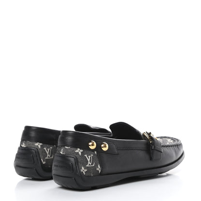 Louis Vuitton Calfskin Mini Lin Loafers 37 Black 4 of 11