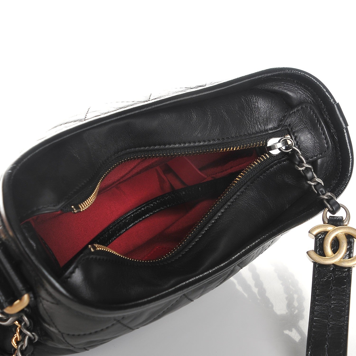 Chanel Aged Calfskin Quilted Small Gabrielle Hobo Black 5 of 14