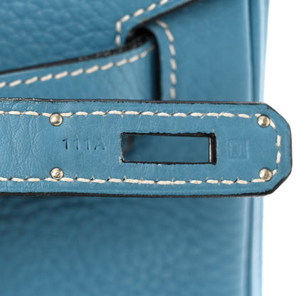 Hermes Taurillon Clemence Birkin 35 Blue Jean 7 of 16