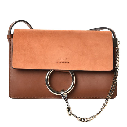 Chloe Suede Calfskin Small Faye Shoulder Bag Tobacco 1 of 7