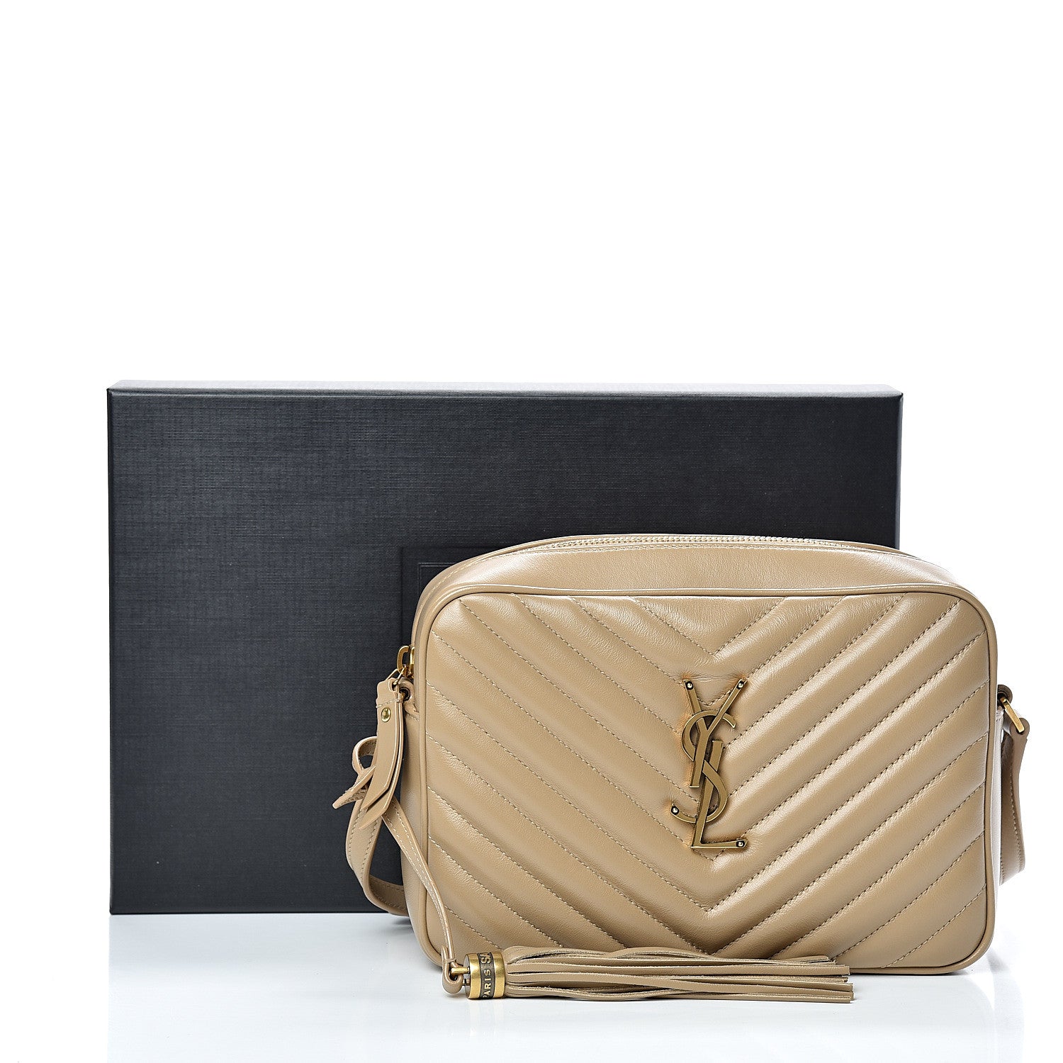 Saint Laurent Calfskin Matelasse Monogram Lou Camera Bag Dark Latte 10 of 10