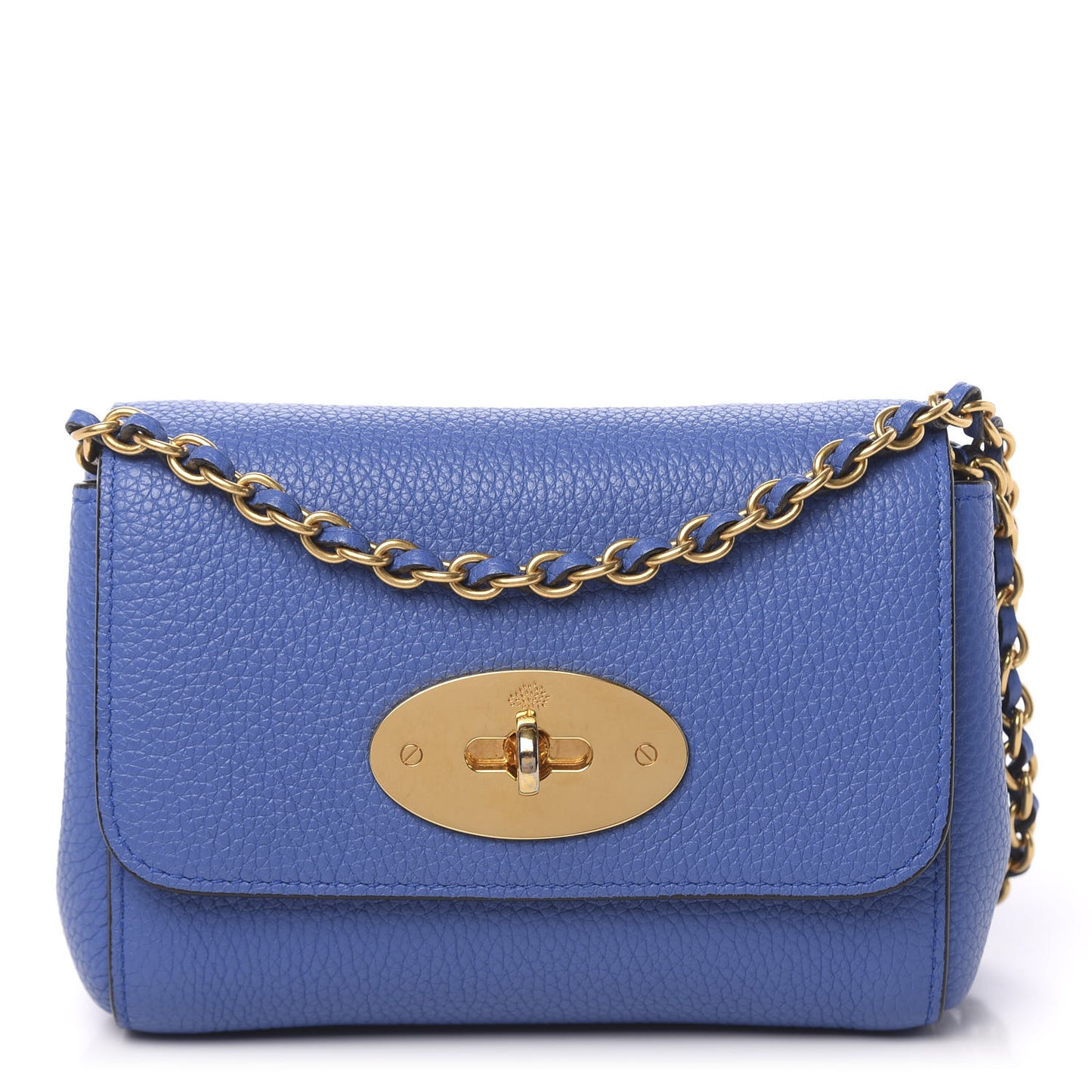 Small Classic Grain Calfskin Mini Lily Porcelain Blue