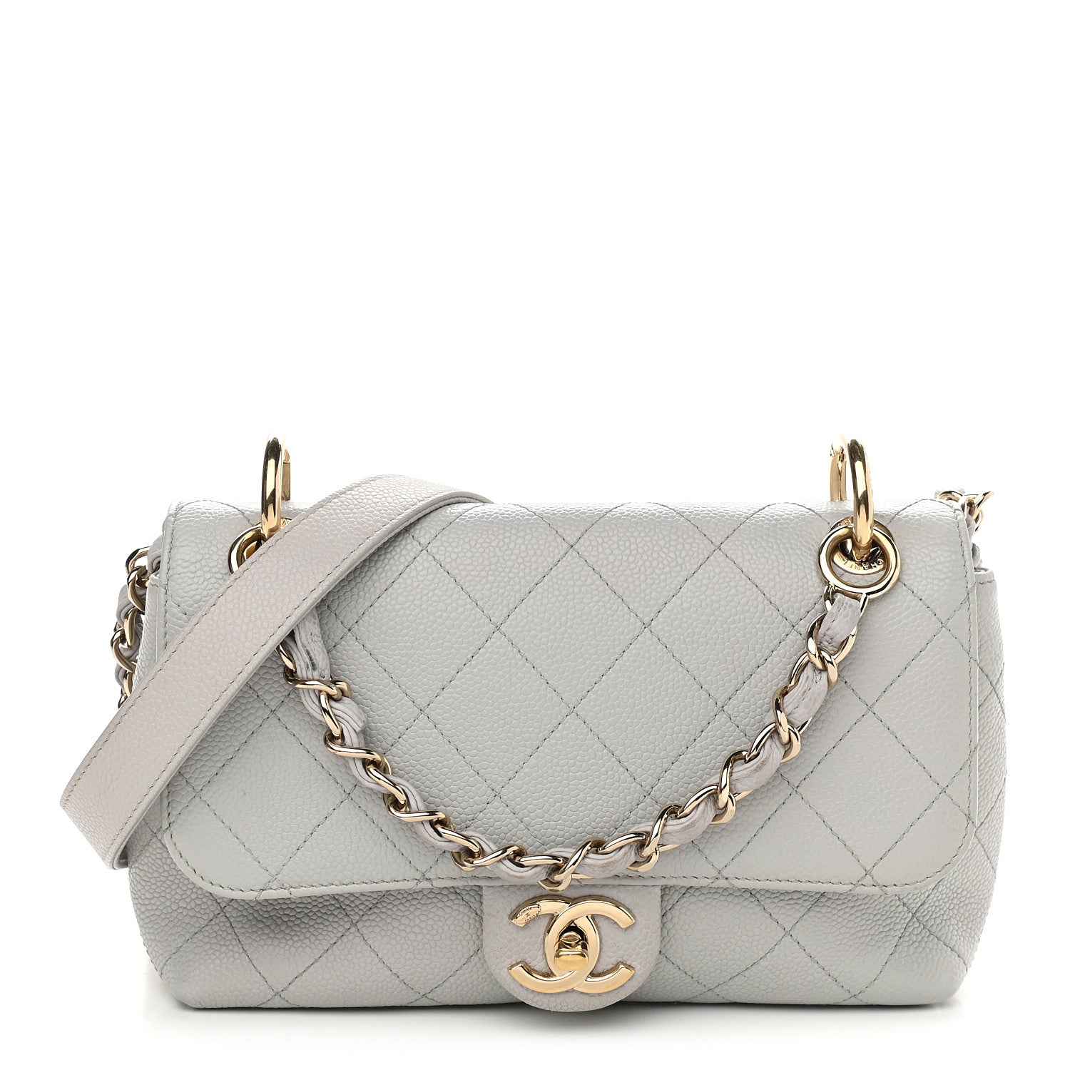 Chanel Caviar Quilted Small City Walk Flap Light Grey 1 of 10