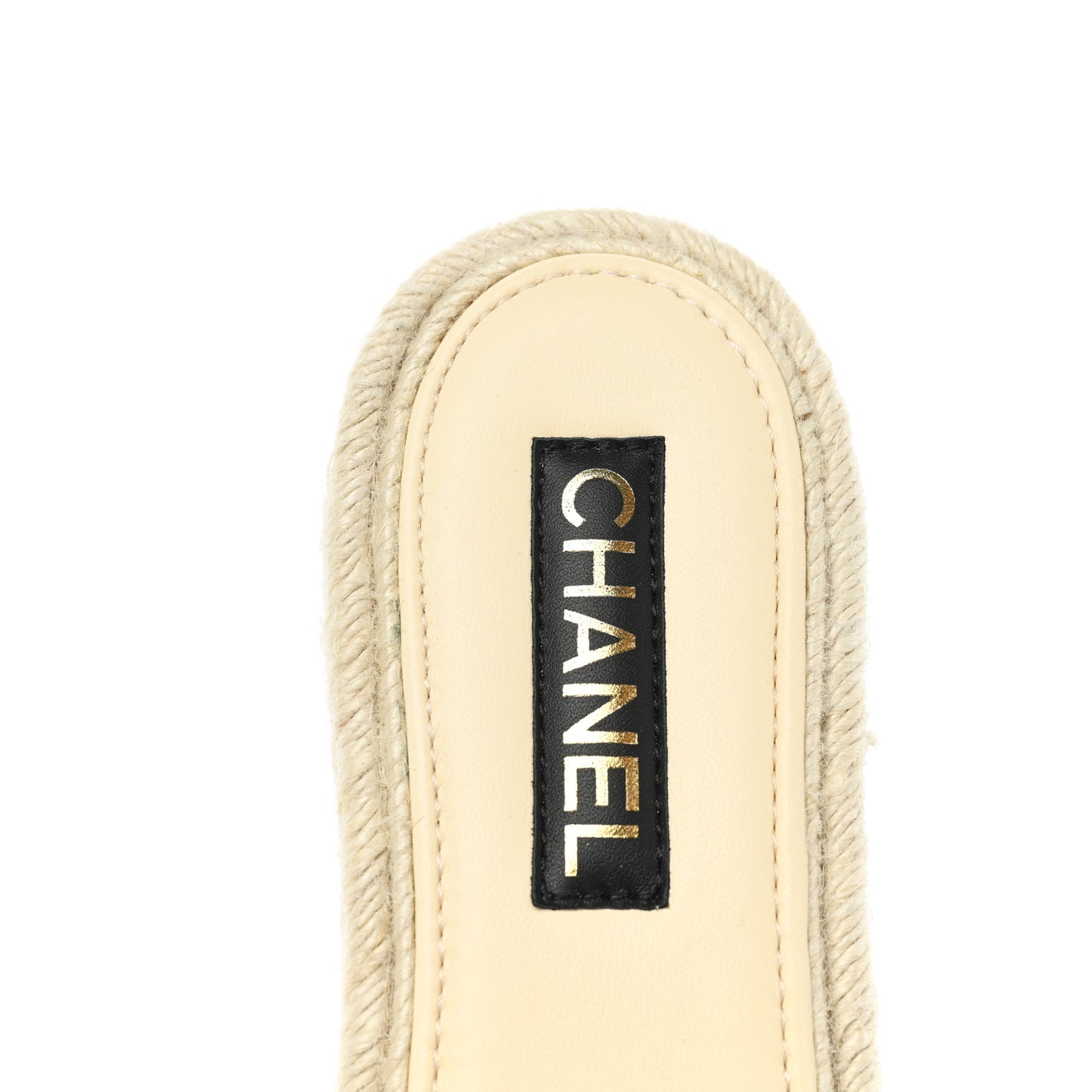 Lambskin CC Espadrille Slip On Sandals 41 White