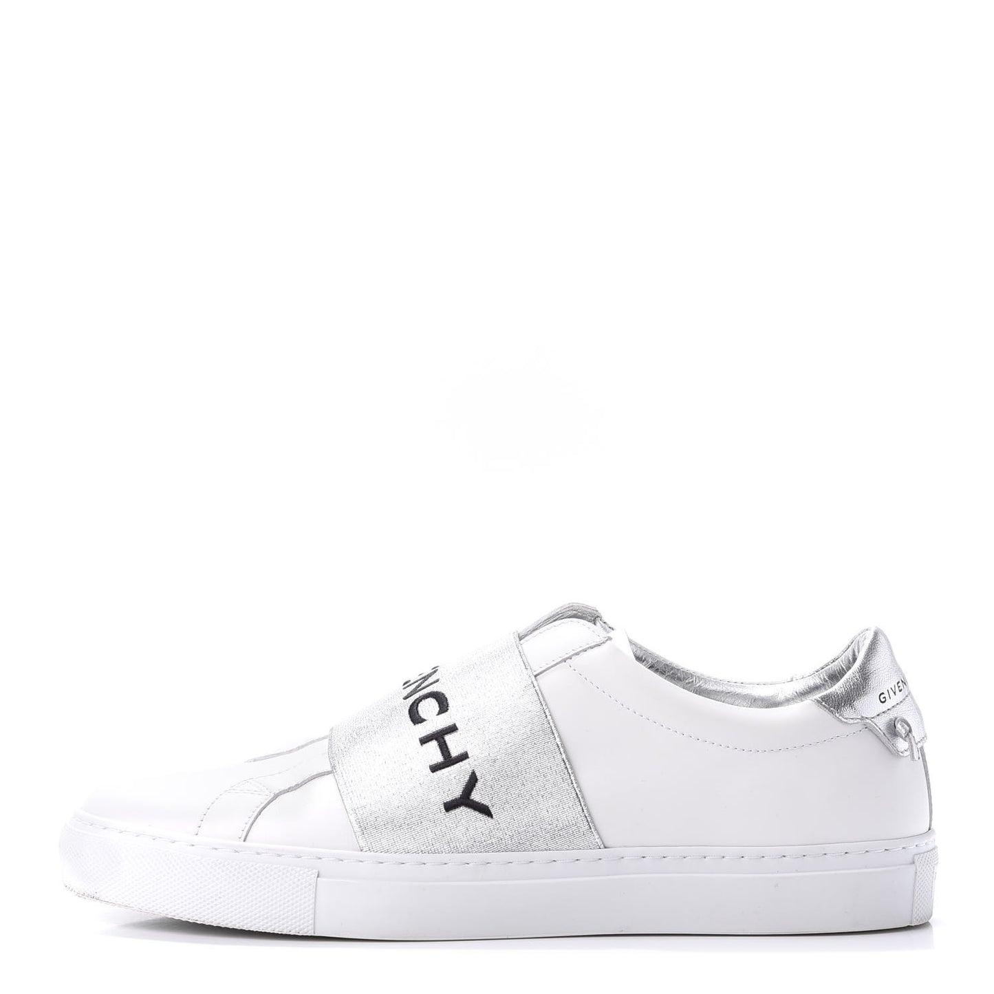 Calfskin Band Logo Womens Urban Street Sneakers 40 Argent