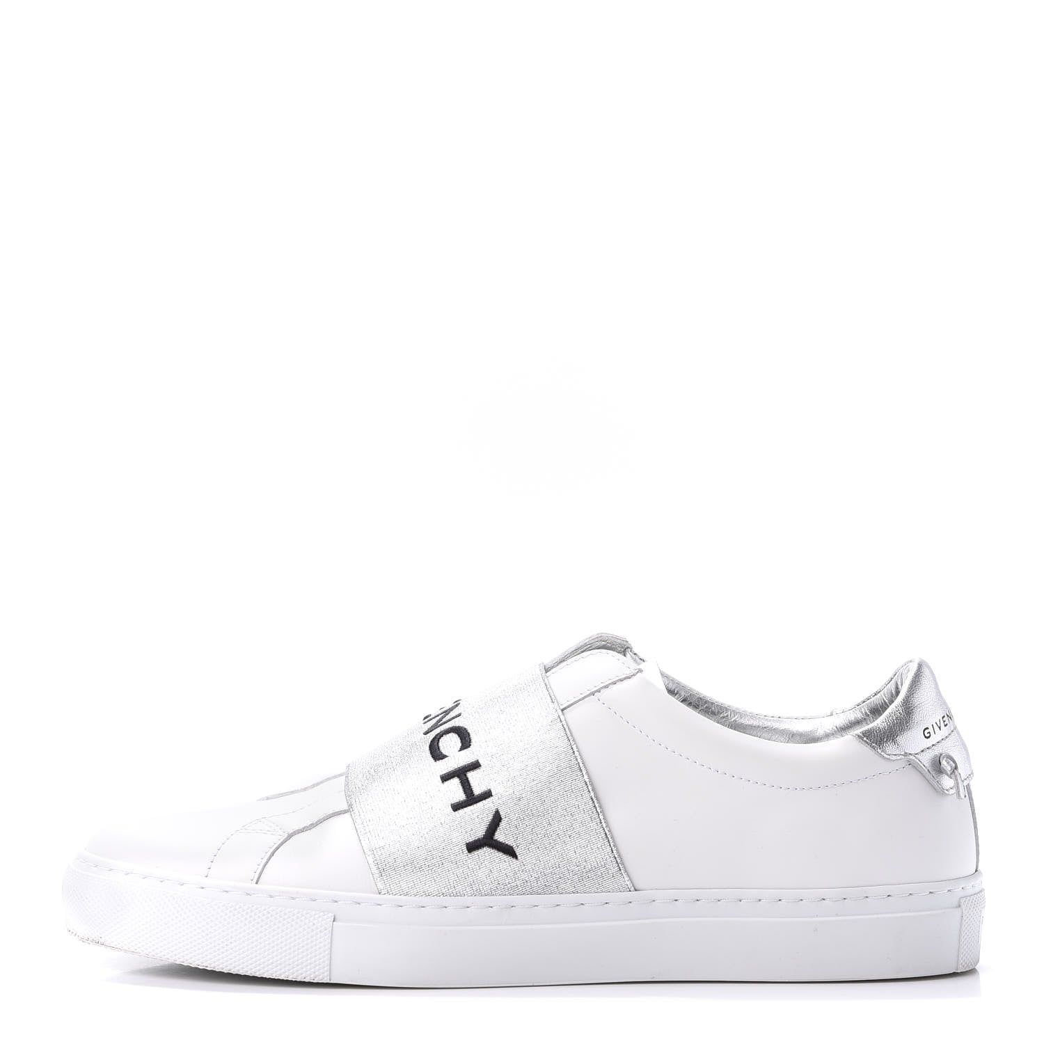 Givenchy Calfskin Band Logo Womens Urban Street Sneakers 40 Argent 1 of 10