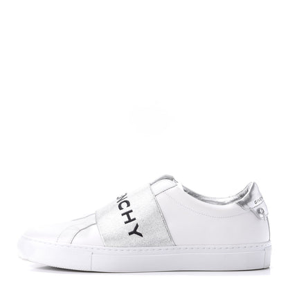 Givenchy Calfskin Band Logo Womens Urban Street Sneakers 40 Argent 1 of 10