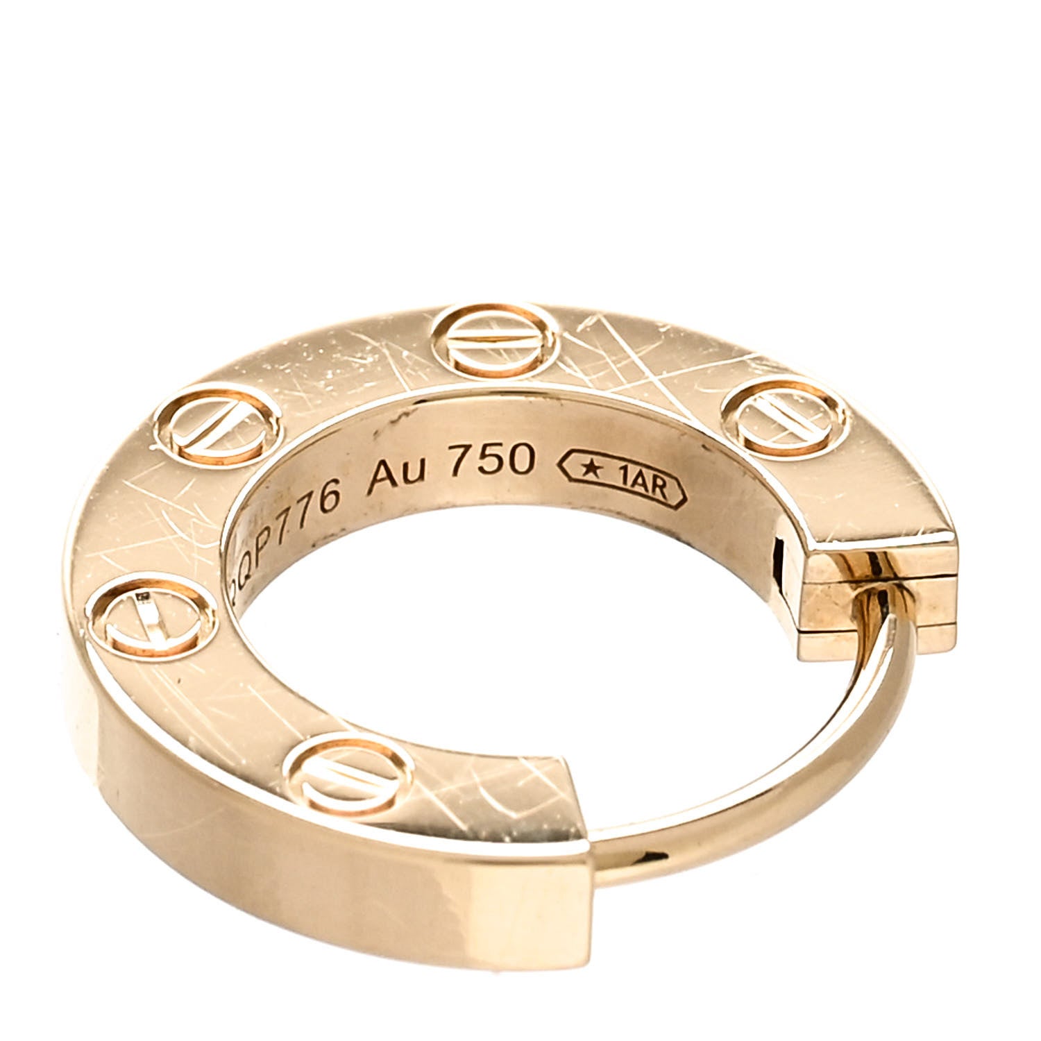 Cartier 18K Yellow Gold Single LOVE Hoop Earring 6 of 7